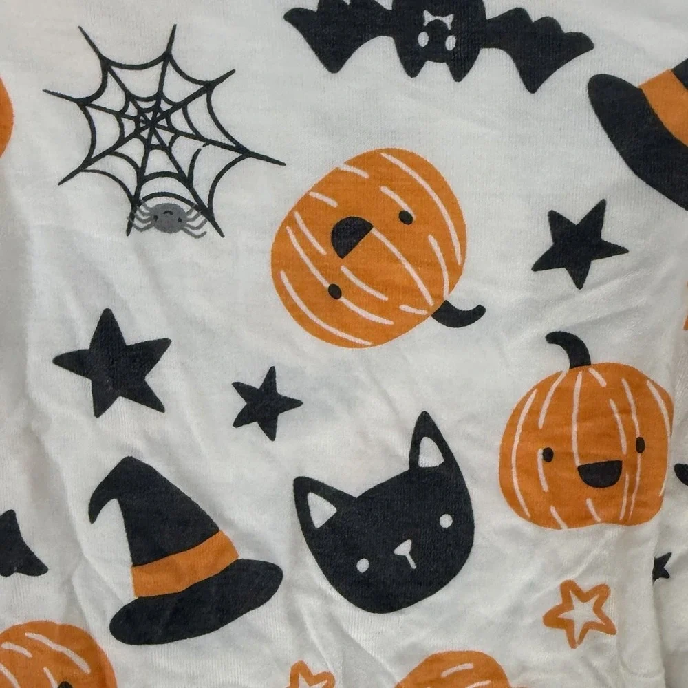 NWT Milkberry Halloween Cats & Pumpkin Bamboo Pajama Set 12m 3pc Set Pajamas
